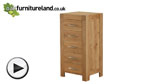 Watch Alto Solid Oak 5 Drawer Tall Chest video