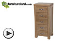 Watch Andorra Solid Oak 5 Drawer Chest video