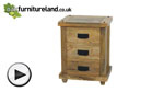 Watch Baku Light Mango 3 Drawer Bedside Chest video