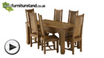 Watch Baku Light Mango 5ft 6" x 2ft 9" Dining Table + 6 Light Mango Chairs video