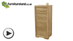 Watch Bevel Solid Oak Tall 5 Drawer Chest video