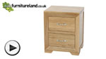 Watch Bevel Solid Oak 2 Drawer Bedside Cabinet video