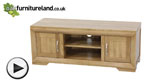 Watch Bevel Solid Oak Widescreen TV + DVD Cabinet video