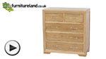 Watch Bevel Solid Oak 5 Drawer Chest video