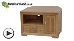 Watch Bevel Solid Oak Small Corner TV Cabinet video