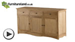 Watch Cairo Solid Oak Large Sideboard video
