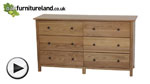 Watch Cairo Solid Oak Wide 6 Drawer Chest video