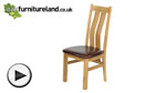 Watch Arched Back Solid Oak and Leather Dining Chair video