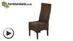 Watch High Back Dark Grass Chair with Dark Solid Mango Legs  video