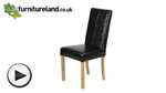 Watch Stitch Back Leather Dining Chair with Oak Legs (Black) video