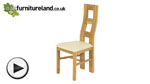 Watch Wave Back Solid Oak and Cream Leather Dining Chair video