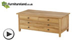 Watch Chaucer Solid Oak Coffee Table with Storage video