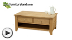 Watch Dovedale Solid Oak Coffee Table with Storage video