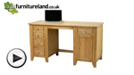 Watch Dovedale Solid Oak Computer Desk video