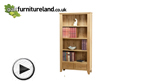 Watch Dovedale Solid Oak Tall Bookcase video