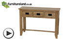 Watch Eden Solid Oak 3 Drawer Console / Hallway Table video