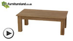 Watch Eden Solid Oak Minimalist Coffee Table video