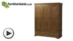 Watch French Farmhouse Solid Oak Triple Wardrobe video