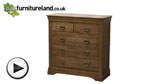 Watch French Farmhouse Solid Oak 3+2 Drawer Chest video