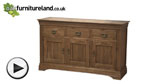 Watch French Farmhouse Solid Oak Large Sideboard video