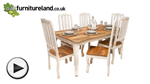 Watch French Shabby Chic Solid Mango 5ft 6" x 3ft Dining Table + 6 French Shabby Chic Dining Chairs video