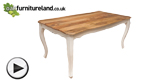 Watch French Shabby Chic Solid Mango 5ft 6" x 3ft Dining Table video