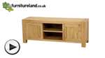 Watch Fresco Solid Oak Widescreen TV Cabinet video