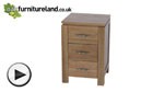 Watch Galway Solid Oak 3 Drawer Bedside Chest video