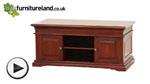 Watch Louis Philippe Solid Mahogany Widescreen TV Stand video