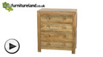 Watch Mantis Light Solid Mango 4 Drawer Chest video