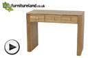 Watch Nero Solid Oak Computer Desk / Dressing Table video