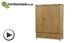 Watch Newark Solid Oak Triple Wardrobe video