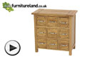 Watch Newark Solid Oak 9 Drawer Storage Chest video
