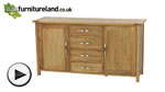 Watch Newark Solid Oak Large Sideboard video