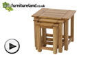Watch Newark Solid Oak Nest Of Tables video