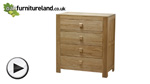 Watch Oakdale Solid Oak 4 Drawer Chest video