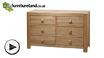 Watch Oakdale Solid Oak 6 Drawer Chest video