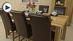 Watch Oakdale Solid Oak 6ft x 3ft Dining Table + 6 Brown Braced Scroll Back Chairs video