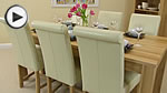 Watch Oakdale Solid Oak 6ft x 3ft Dining Table + 6 Cream Braced Scroll Back Chairs video