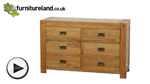 Watch Quercus Solid Oak 6 Drawer Wide Chest video