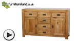 Watch Quercus Solid Oak 6 Drawer 2 Door Sideboard video