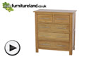 Watch Rivermead Solid Oak 5 Drawer Chest video