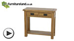 Watch Rustic Solid Oak 2 Drawer Console Table video