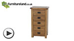 Watch Rustic Solid Oak 5 Drawer Chest video