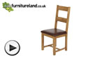 Watch Rustic Solid Oak and Leather Dining Chair video