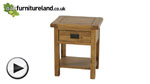 Watch Rustic Solid Oak Lamp Table video