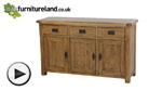 Watch Rustic Solid Oak Large Sideboard video