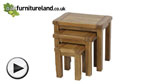 Watch Rustic Solid Oak Nest of 3 Tables video