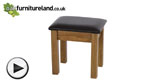 Watch Rustic Solid Oak and Leather Dressing Table Stool video