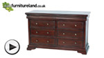 Watch Sleigh Solid Mahogany 6+2 Large Chest of Drawers video